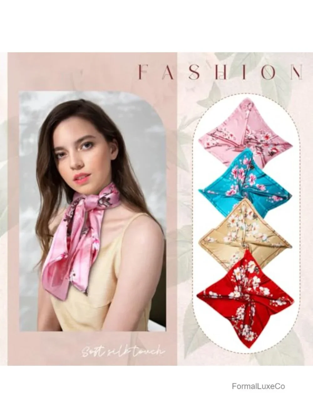 12 Pcs 35 Inch Satin Square Silk Like Head Scarf Set for Women